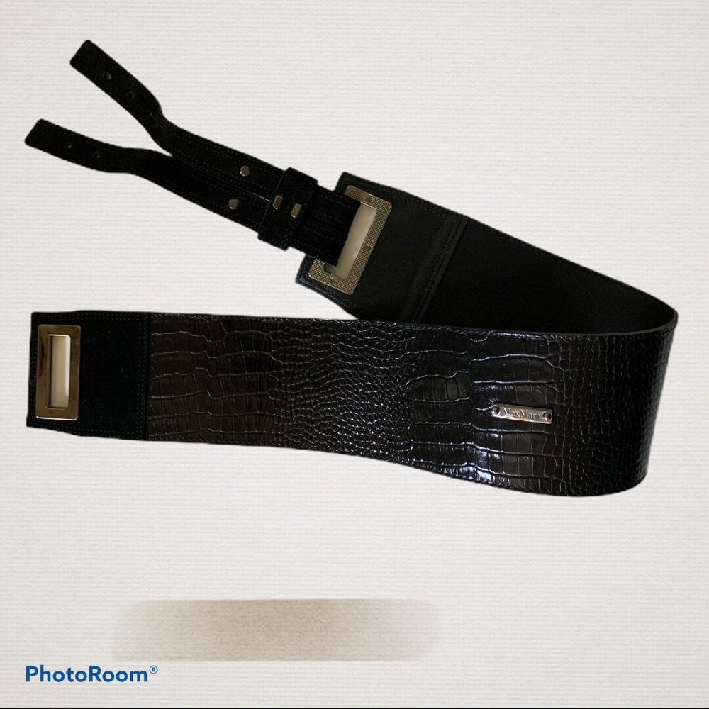 MaxMara leather & suede cinch belt - Picture 2 of 4